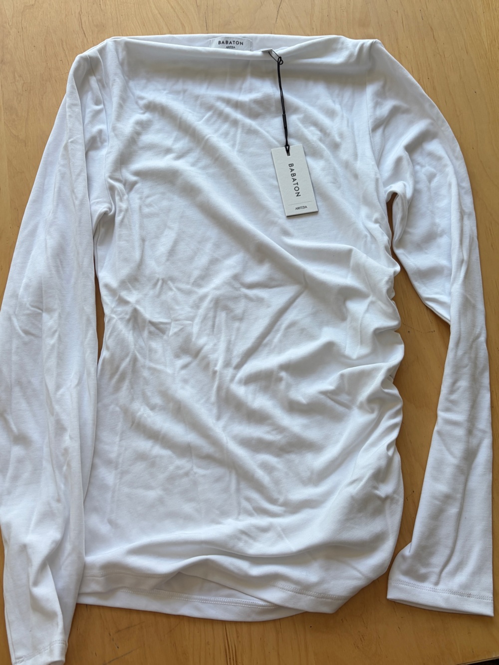 Babaton White Long-Sleeve Boatneck